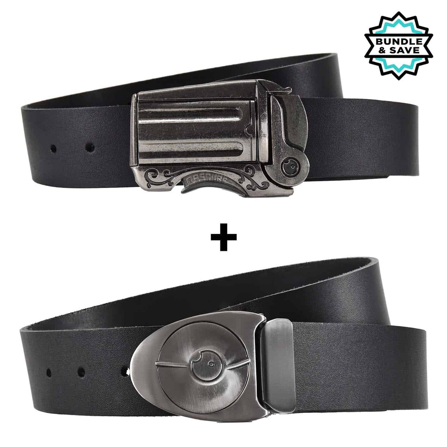 belt sale for two black leather belts with cool belt buckles