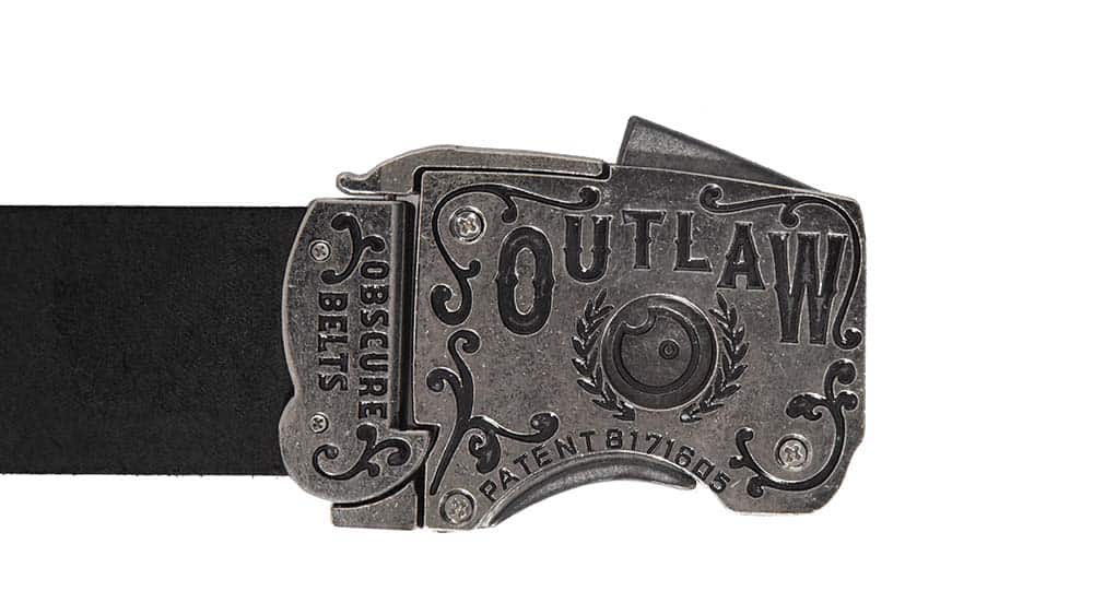 Outlaw shop belt buckle