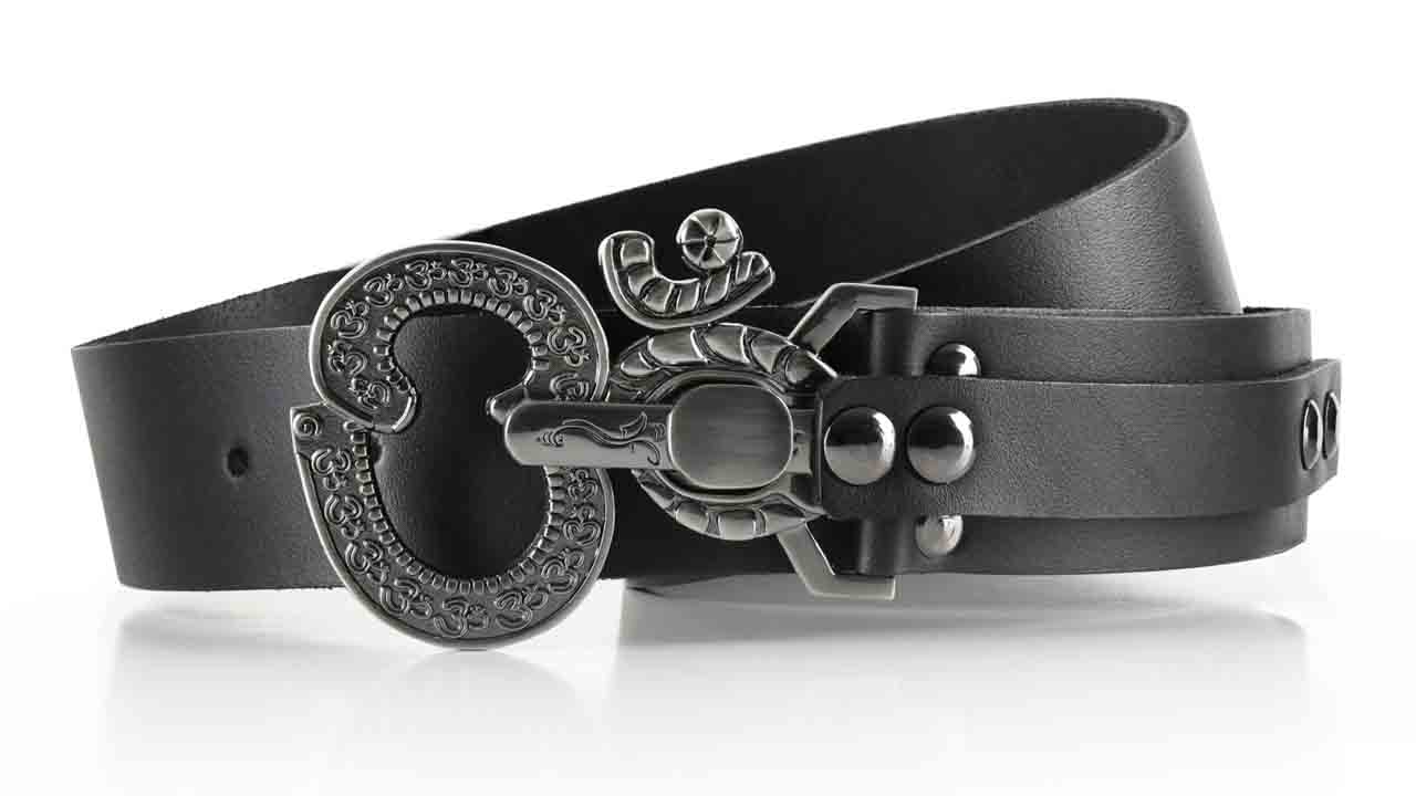 Gunmetal Ohm Buckle  Cool Womens Leather Belt – Obscure Belts